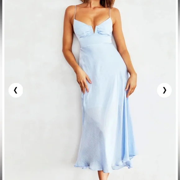 Revolve Dresses | Sage + Paige Light Blue Midi Dress | Color: Blue | Size: Xs | Markesel's Closet
